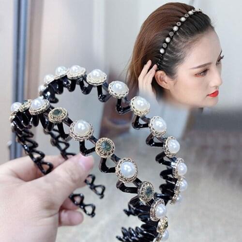 Pearl Headband New Girls Wash Face Headband Girls Cushed Broken Hair Non-slip Simple Fashion Hairpin Headdress