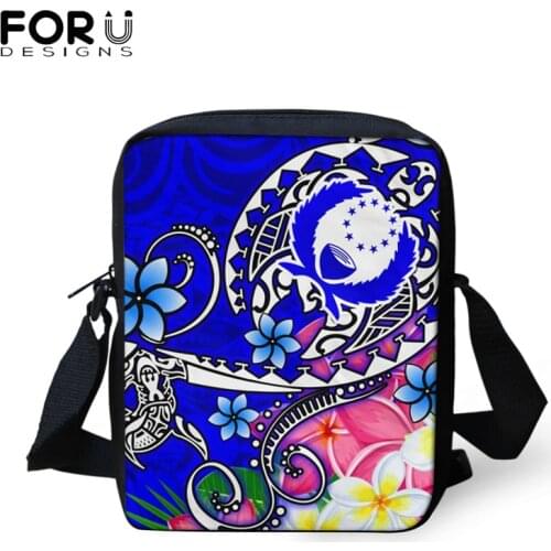 FORUDESIGNS Women Shoulder Bag Fashion Pohnpei Polynesian with Plumeria Turtle Printed Small Messenger Bags for Women 2021 Trend