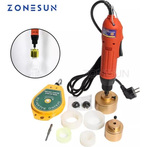 ZONESUN 28-32mm Automatic Electric Capping Machine Plastic Bottle Capper Portable Cap Screwing Machine Electric Sealing Machine