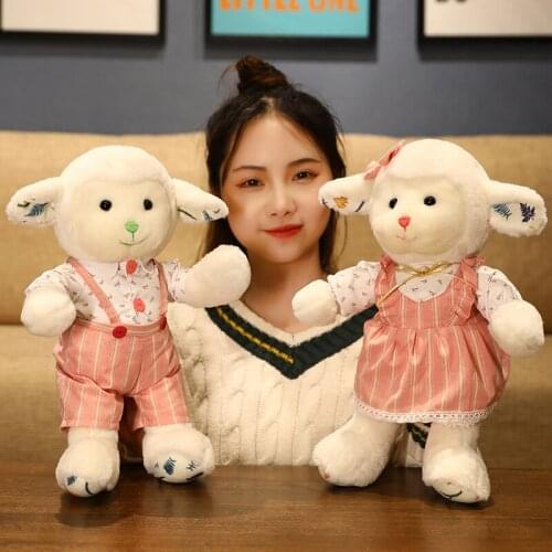 1pc 30/40cm Cute Couple Sheep Plush Toys Lovely Dressing Alpaca Dolls Stuffed Soft Animal Toy for Children Lovers Birthday Gifts