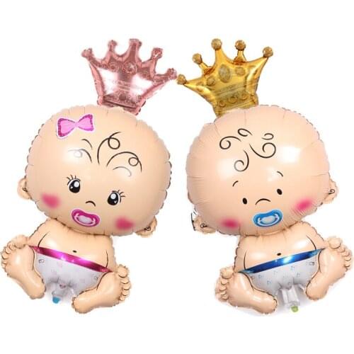 1Pc Lovely Baby Foil Balloon Girl Boy Shower Rose Gold Blue Crown Birthday Party Decoration Kids Gift Inflatable Toy Helium Ball