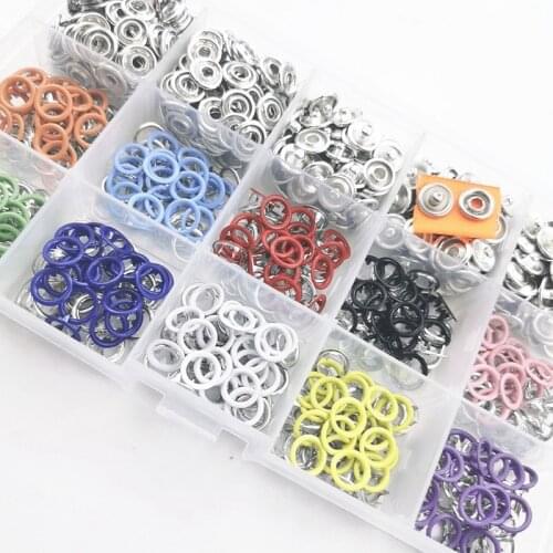 10 Colors Metal Snap Buttons Rings with Fastener Pliers Press Tool Kit Snap Button for Sewing and Crafting 9.5mm