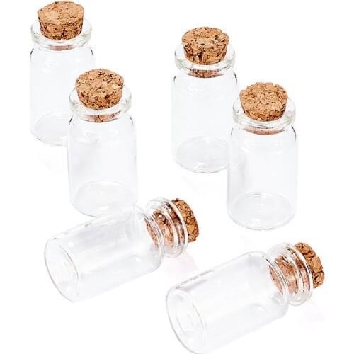 10Pcs Clear Glass Jar Wishing Bottles Vials with Cork Mini Bead Containers For DIY Jewelry Making 40x22mm