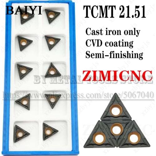10pcs TCMT110204 ZM5115 carbide inserts turning tools TCMT 110204 blade cutter lathe tool for cast iron