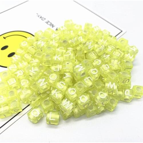 100pcs/lot 6mm Acrylic Spacer Beads Letter Beads Square Alphabet Beads For Jewelry Making DIY Handmade Accessories#09