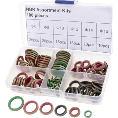 100 Pcs Flat Copper Washer Gasket Nut & Bolt Set Flat Ring With Box M6 M8 M10 M12 M14 M16 Assortment Kit 2019 New