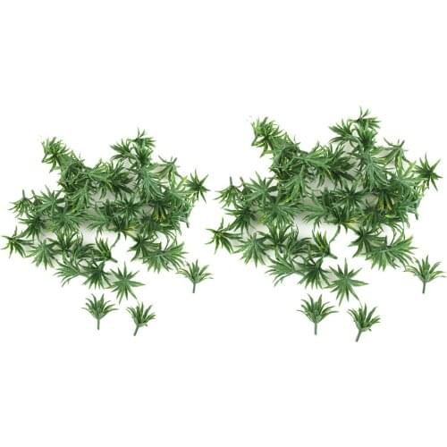 100x Fake Shaped Grass Leaves For Railway Sandtable Landscape Supplies