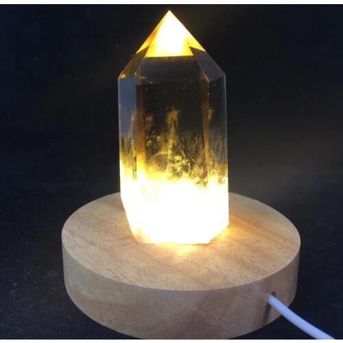 11cm natural quartz crystal polyhedron obelisk reiki healing crystal lamp home decoration holiday gift drop shipping