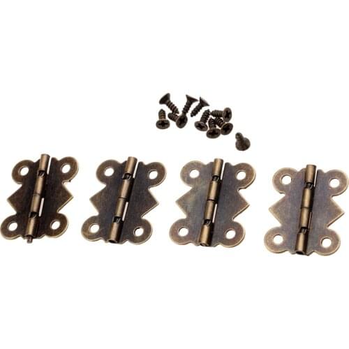 12/4pcs Hinges Butterfly Style Butt Iron hinge Antique Bronze Vintage Wooden jewelry box wine case 25*20mm hardware w/screws
