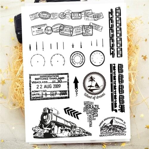 14x18CM World Travel Transparent Seal Clear Stamps Silicone Seal Roller Stamps DIY Scrapbook Album / Card Production