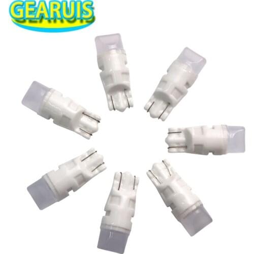 100X T10 3D fog lens ceramics 3 SMD 2835 LED 40MA Marker Lamp W5W 501 168 192 LED Auto Wedge License Plate Light Car Styling 12V