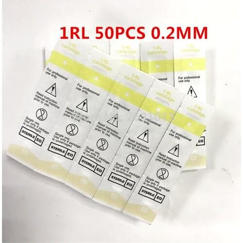 50pcs 600D-G Permanent Makeup needles 1RL Eyebrow Makeup Lip tattoo Needles Nouveau Rotary Machine Pen Kits NEEDLES
