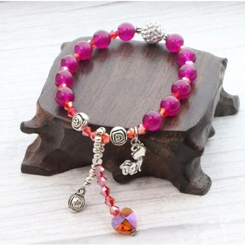 6 Colors Beaded Bracelet 8mm Natural Stone Jades Beads Gorgeous Crystal Healing Bracelet Bangles for Women Jewelry Gifts B368