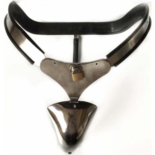 Alternative Bondage Male Chastity Lock Pants Cbt Bdsm Adjustable Arc Waist Belt Stainless Steel Chastity Device Sex Toys For Men