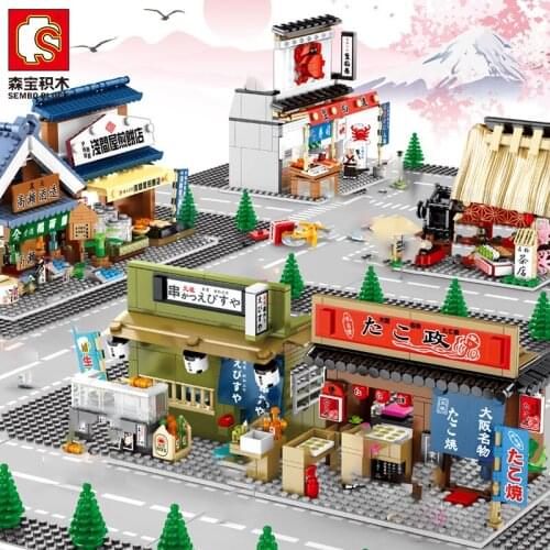 Sembo Blocks City Mini Street Pancake Shop And Tea House Creative Girls Building Blocks Model diy Technic Block Set girls toys