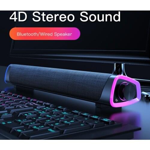 New 4D Computer Dual Speaker Speaker Bar Stereo Stereo Subwoofer Wired Bluetooth Speaker Speaker for Macbook Laptop Music Player