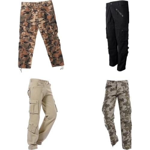 Men Work Trousers Camping Hiking Cargo Long Pants Large Size Casual Type for Fishing Hunting