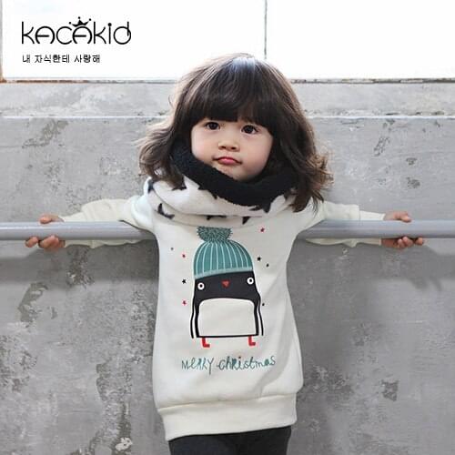 KACAKID Autumn Children Hoody Long Sleeve Warm Baby Boy Girl Children Hoodies T-shirt Cotton Cartoon Pattern Children Hoody 3154