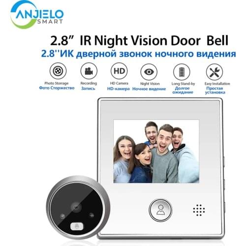 Anjielosmart Home Doorbell Camera IR Night Vision Intercom DoorBell Viewer Smart Video Peephole Digital Door Eye Security System