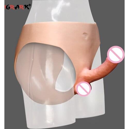 Dildo Panties for Lesbians Wear Pants Masturbation Device Strapon Realistic Dildo with Scrotal Adult Sex Toys for Women and Men