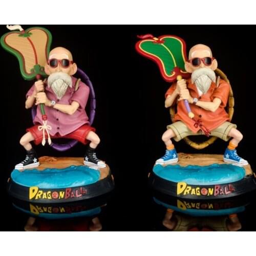 New 2021 Dragon Ball Action Figure Kame Sennin Master Roshi Street Fashion Palm-leaf Fan Model Boxed Ornaments Gifts