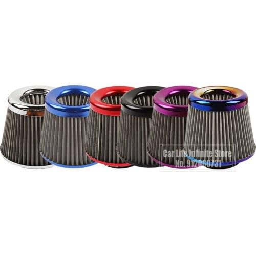 76MM 3 Inch High Flow Cold Air Intake Filter Universal Induction Kit Car Accessories Car Air Filters Sport Power Mesh Cone