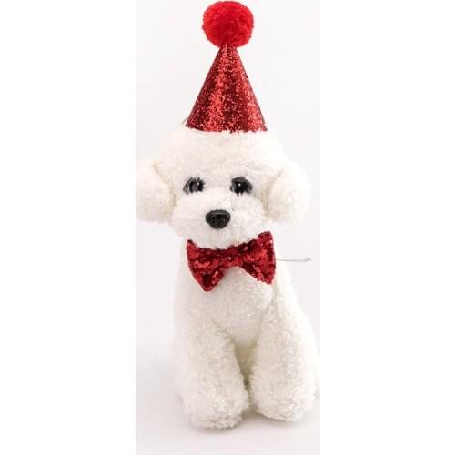 1pc Pet Dogs Birthday Bow Tie Dog Birthday Costume Sequin Design Collar Bow Tie Christmas Party Pets Accessories