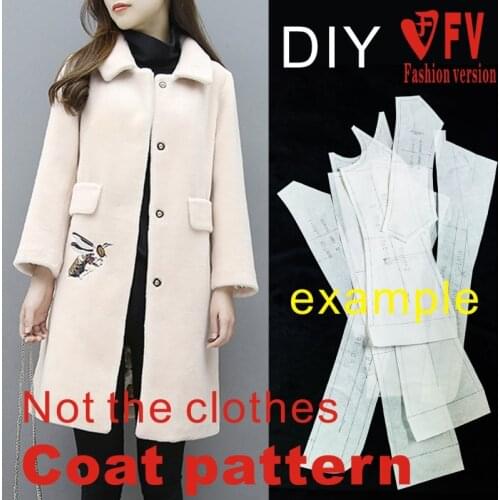 Classic womens coat coat windbreaker pattern sewing drawing 1:1 clothing design pattern BFY-240