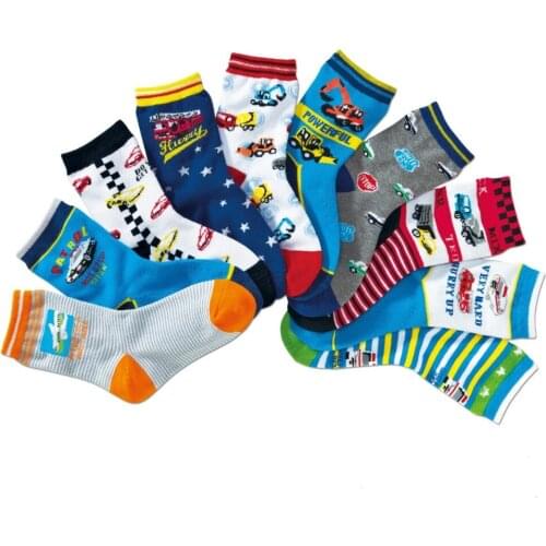 Hot Children Autumn Winter Kids Socks Cotton Cartoon Car Pattern Boy Socks 3-16 years Girl Socks 10 Pairs