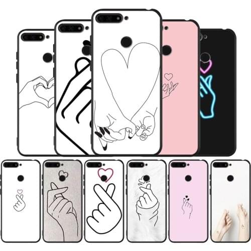 Love On The Finger Kpop Heart black Silicone Phone Case For Huawei honor 30 8 8X 9 10 10 Lite 20 Mate 10 20 30 Lite Pro cover