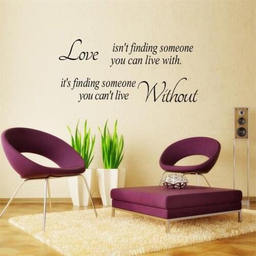 Love isn't Finding You Can Live With removable wedding decoration wall stickers home decals warm Quotes and Sayings wallArt