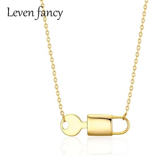 925 Sterling Silver 18K Mini Padlock Necklace Womens Key and Lock Short Necklace Choker S925 Minimal Girls Jewelry Gift for Her