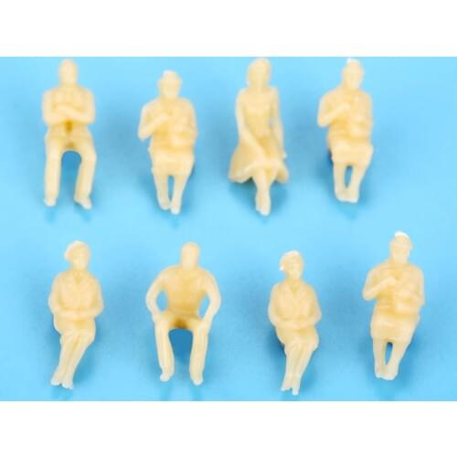 100pcs Model sitting people 1:100 scale Skin color Plastic 11mm/0.43 inch unpainted Figure Mini humans Building layout Scenes