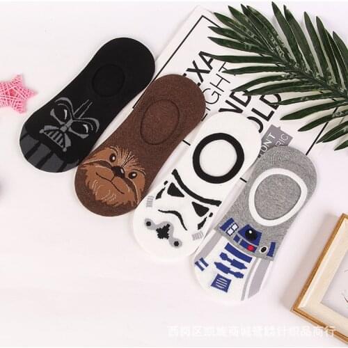 Disney Star Wars Socks Fashion Personality Cartoon Boat Socks Mens Home Comfortable Socks Men