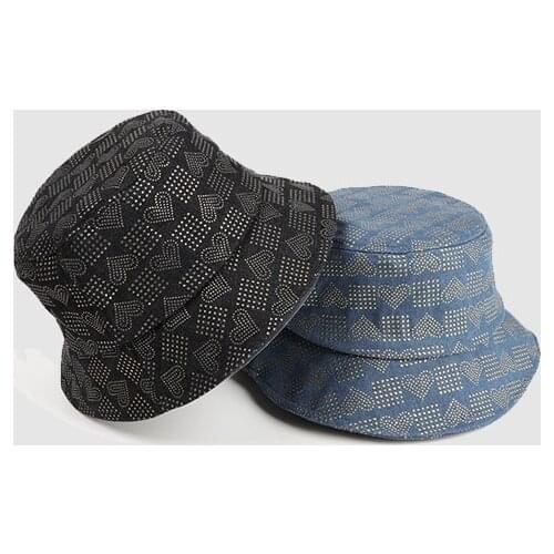 Spring And Summer Women Bucket Hat Plaid Stripe Cowboy Fisherman Cap Outdoor Simple Sunshade Women Cap Pure Color Cotton Hats