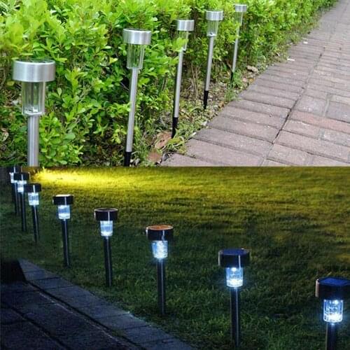 Solar Tube Lawn Light Stainless Steel Garden Light LED Solar outdoor waterproof Lawn light