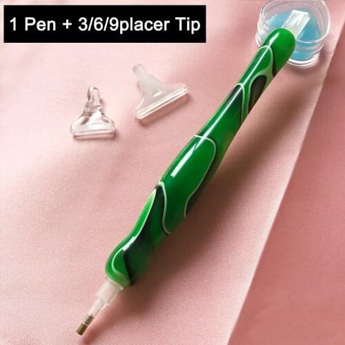 Point Drill Pen Diamond Painting Tools Green Stylus Pen Comfortable to Grip 5D Diamond Embroidery Accessories for Adults Art