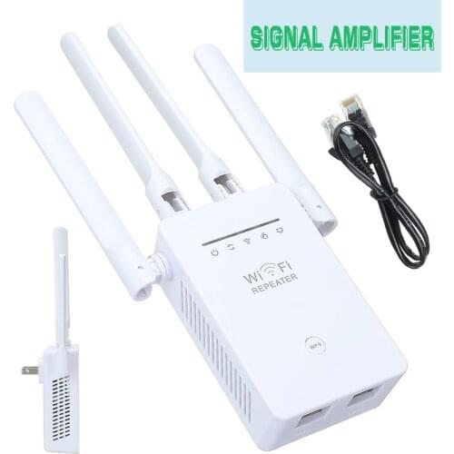 300Mbps Wi-Fi Signal Range Booster Extender 4 Antennas Dual-Band 2.4/5Ghz Wireless Router Repeater For Office Home Bedroom