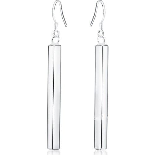 925 sterling silver exquisite trend fashion simple personality straight earrings fashion atmosphere ladies jewelry wedding party