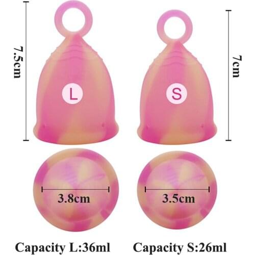 1PCS Colorful Women Cup Medical Grade Silicone Menstrual Cup Feminine Hygiene menstrual Lady Cup Health Care Period Cup