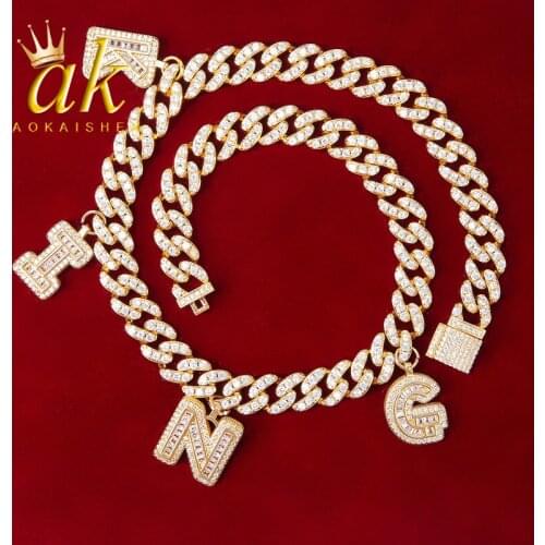 10MM Custom Name Cuban Necklace Gold Color Hip Hop Women Jewelry