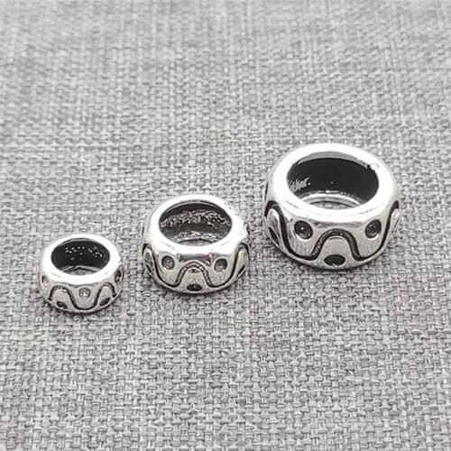 10pcs of 925 Sterling Silver Spiral Large Hole Spacer Beads for Bracelet
