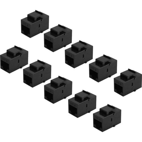 10Pcs RJ45 Connector Keystone Jack Cat6 Extension Coupler Ethernet Network LAN Cat 6 Coupler Jacks Extend Adapter