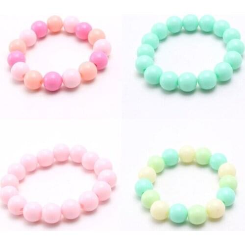 Princess Bracelets 10Pcs for Kids Girls Pearl Bead Bracelets Teen Jewelry Set Party Favor Costume Princess Pretend Play T21F