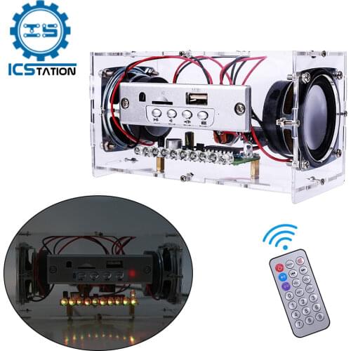 2*3W Bluetooth Speaker DIY Kit Music Spectrum LED Flashing Light Sound Control Mini Sound Amplifier Electronic Soldering Suite