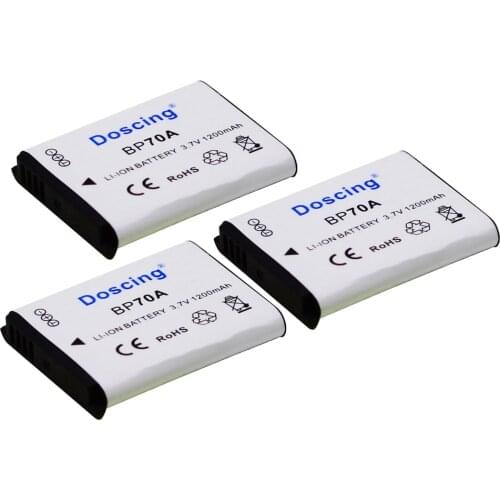 3X 3.7v 1200mAh bateria BP-70A BP 70A BP70A Replacement Batteries For Samsung Camera ST66 ST700 ST88 ES65 MV800 PL120 PL170 ES80
