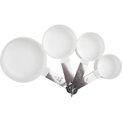 4 Pcs/Set Stainless Steel Measuring Cup Spoon Set Tea Coffee Cups Cooking Accessories Kitchen Measuring Spoons Baking Tools Set