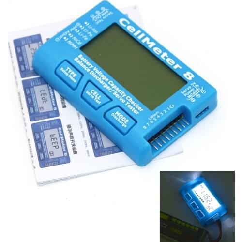 1/2/5pcs CellMeter 8 1-8S Capacity battery Test Mete with Battery Voltage Balance Servo Chec ker Monitor Testers