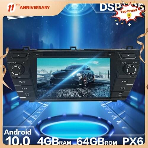 Aotsr Android 10.0 4+64G Car Radio GPS Navigation DSP For Toyota corolla 2013 - 2016 Car Auto Stereo Video Multimedia DVD Player