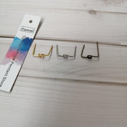 Camal 300pcs 14mm Chrome/Gold/Antique Bronze M Shaped Twisted Pins Connector Crystal Prism Bead Lamp Chandelier Pendant Hanging